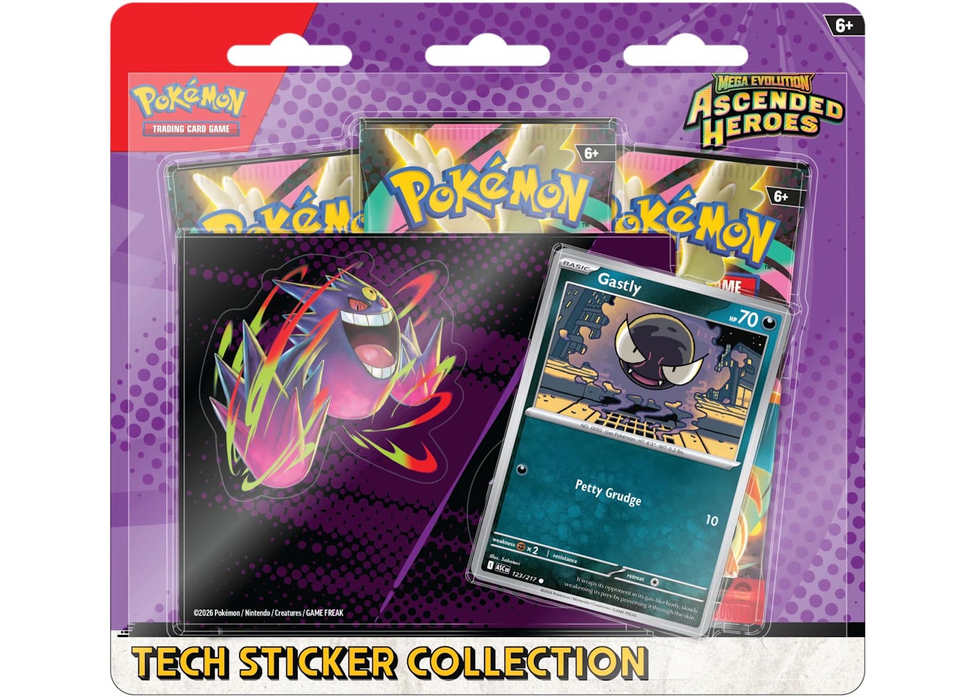 Pokémon TCG: Mega Evolution Ascended Heroes Gastly Tech Sticker Collection