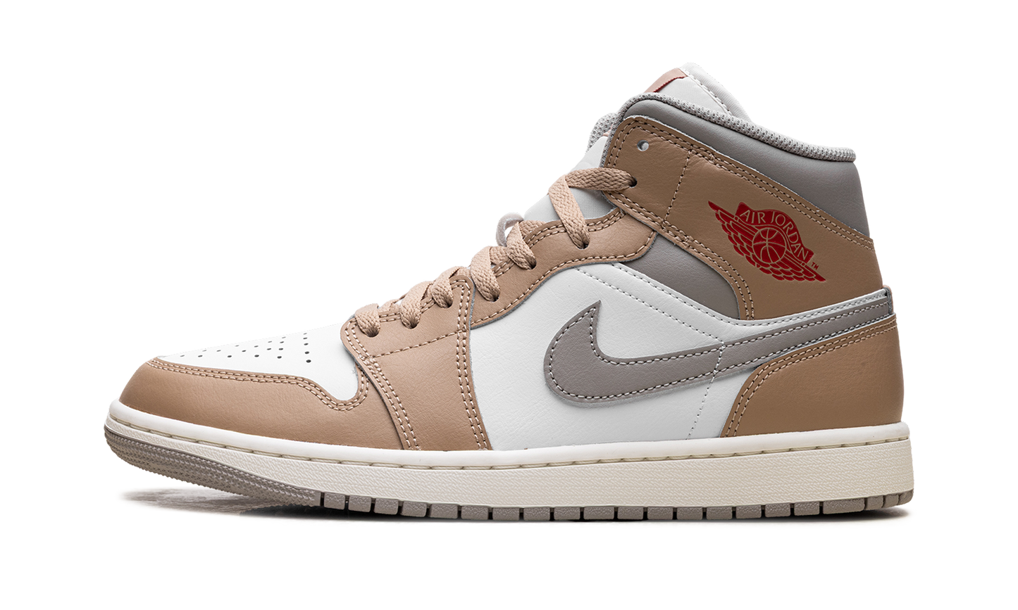 Jordan 1 Mid Rattan White College Grey