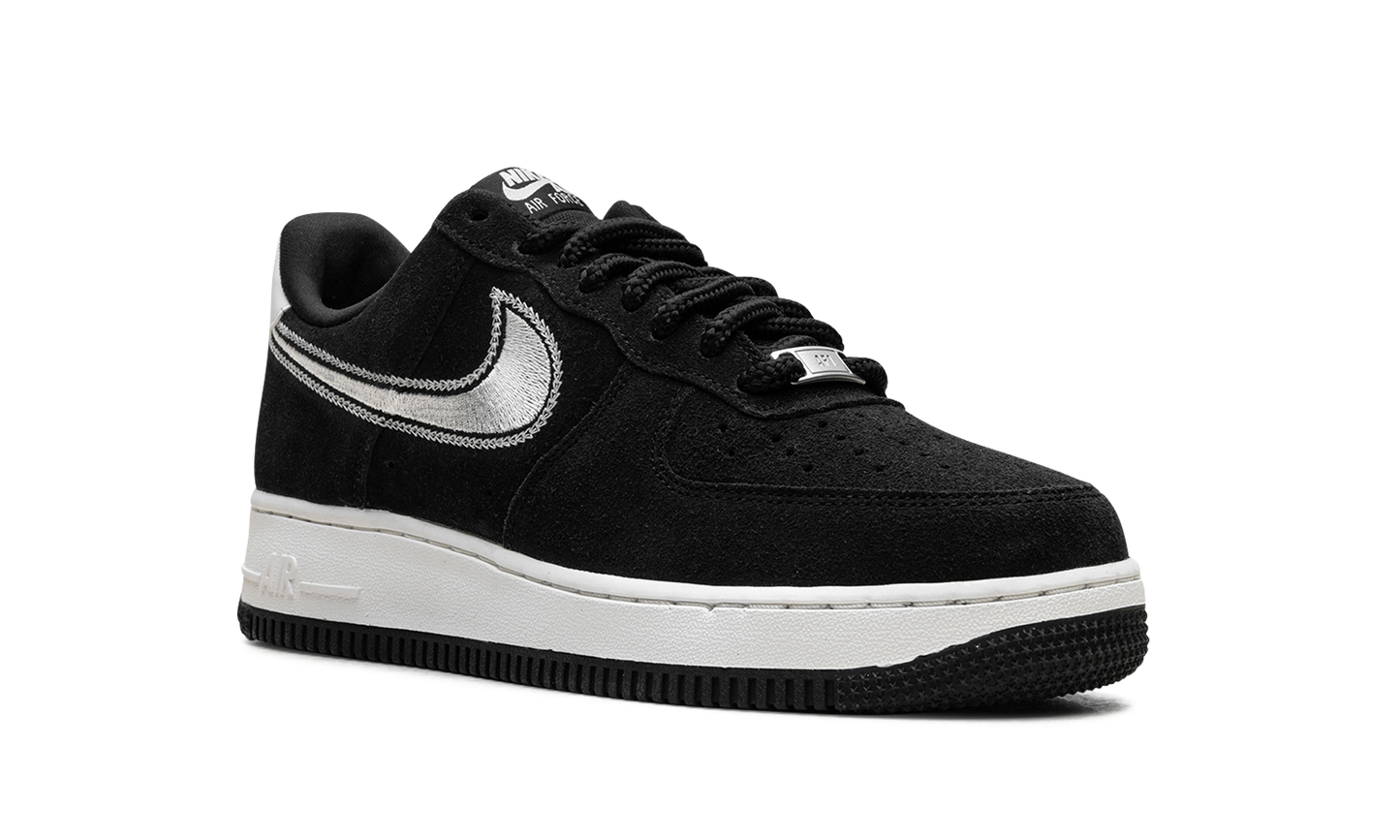Nike Air Force 1 Low '07 LV8 Black Sail Embroidered Swoosh