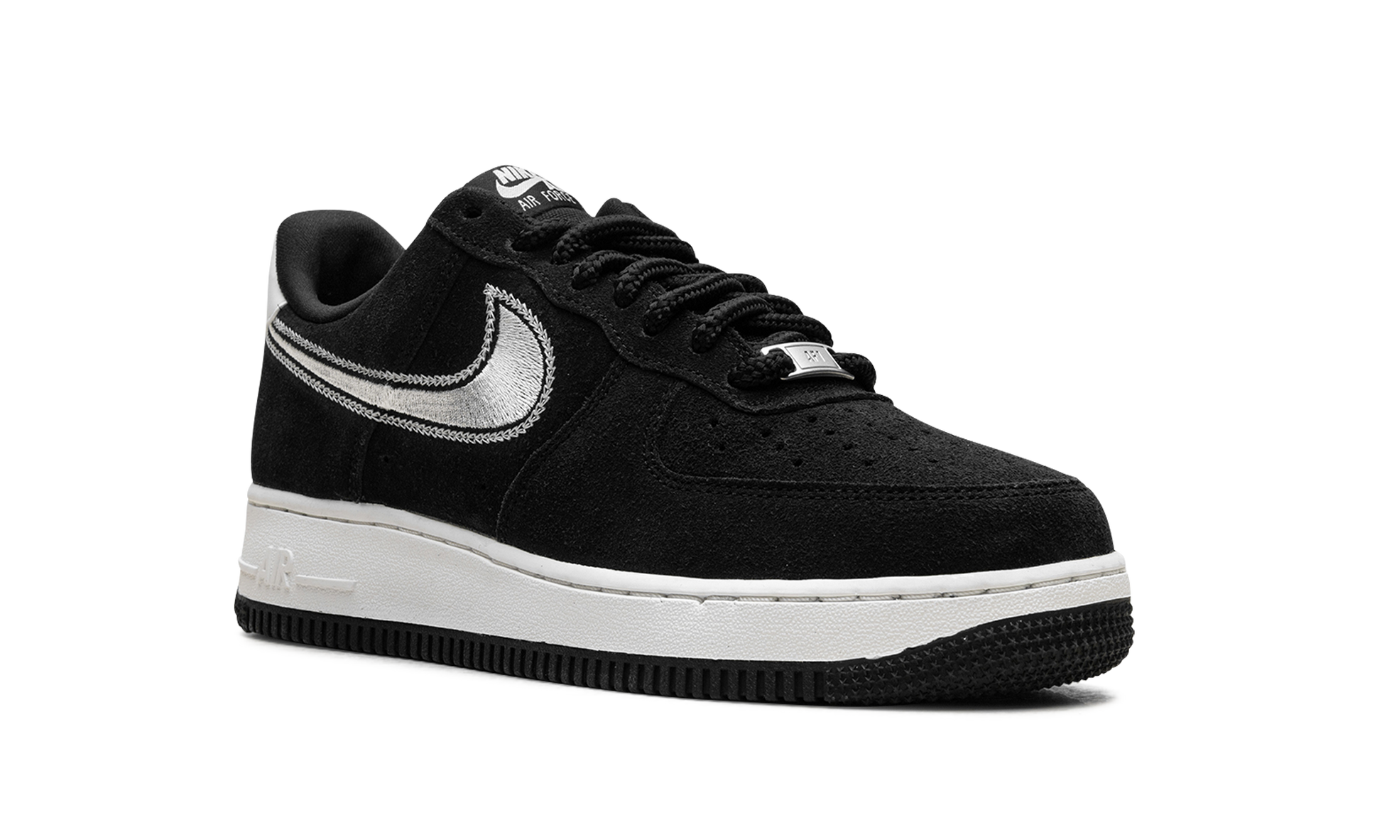 Nike Air Force 1 Low '07 LV8 Black Sail Embroidered Swoosh