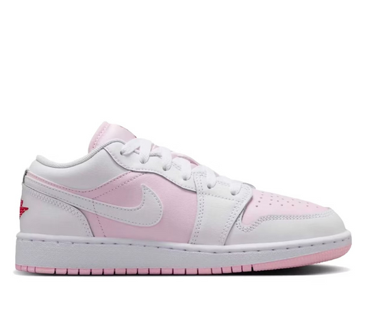 Jordan 1 Low Pink Foam Fire Red White (GS)