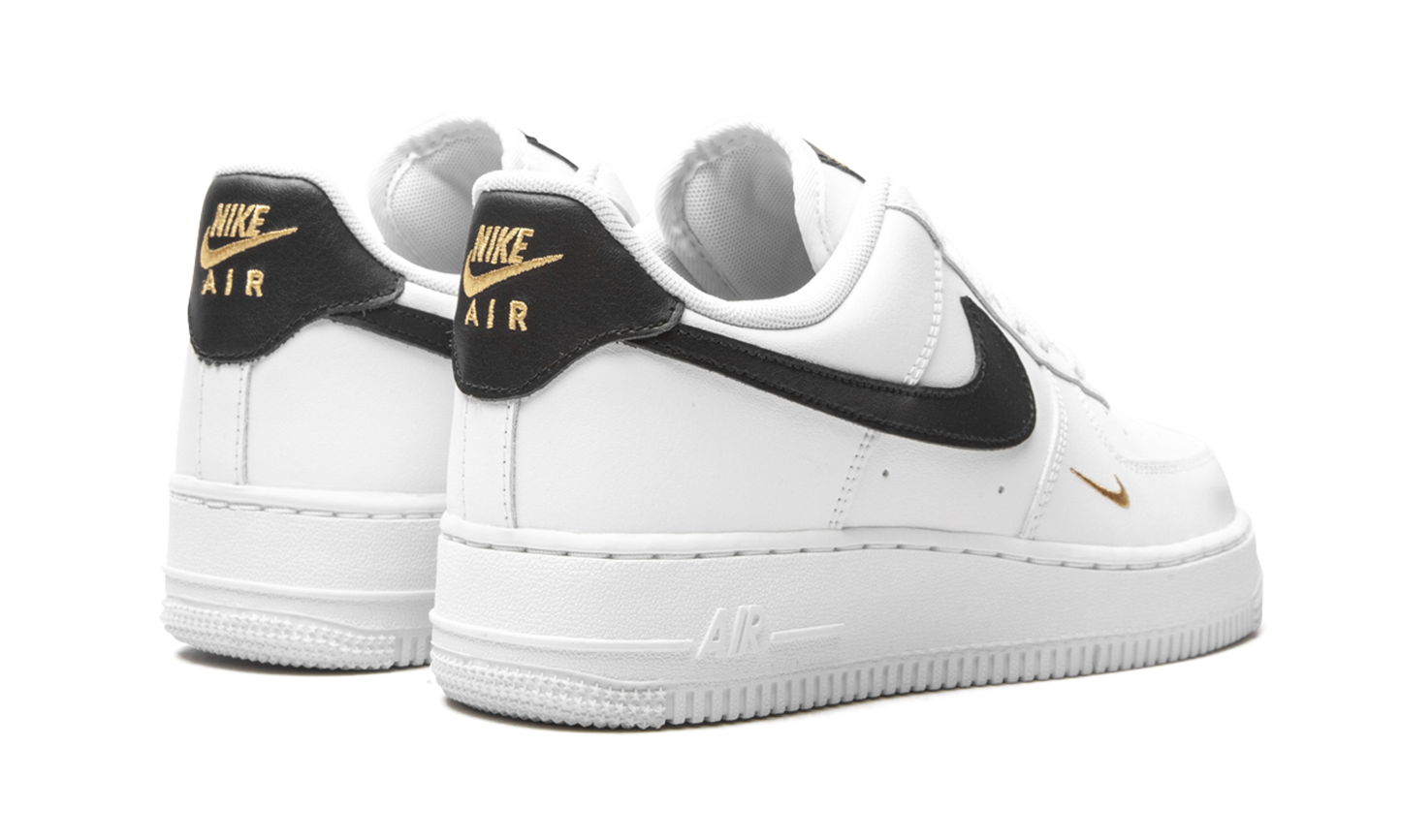 Nike Air Force 1 Low '07 Essential White Black Gold Mini Swoosh (Women's)