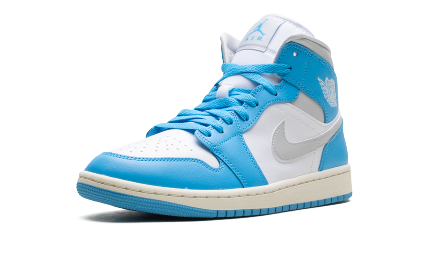 Jordan 1 Mid Dark Powder Blue White Sail Neutral Grey (Women's)