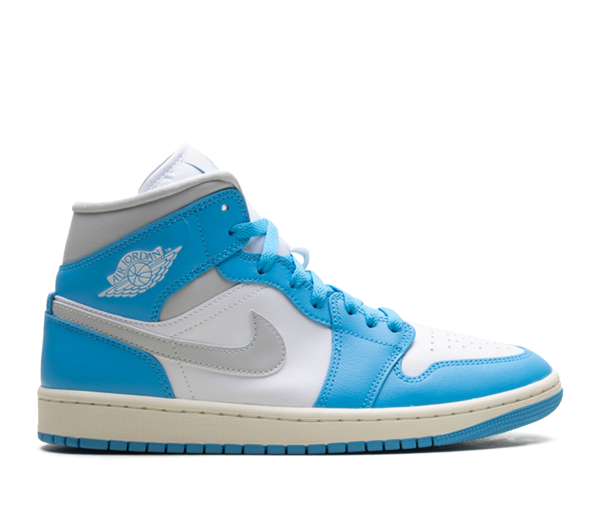 Jordan 1 Mid Dark Powder Blue White Sail Neutral Grey (Women's)