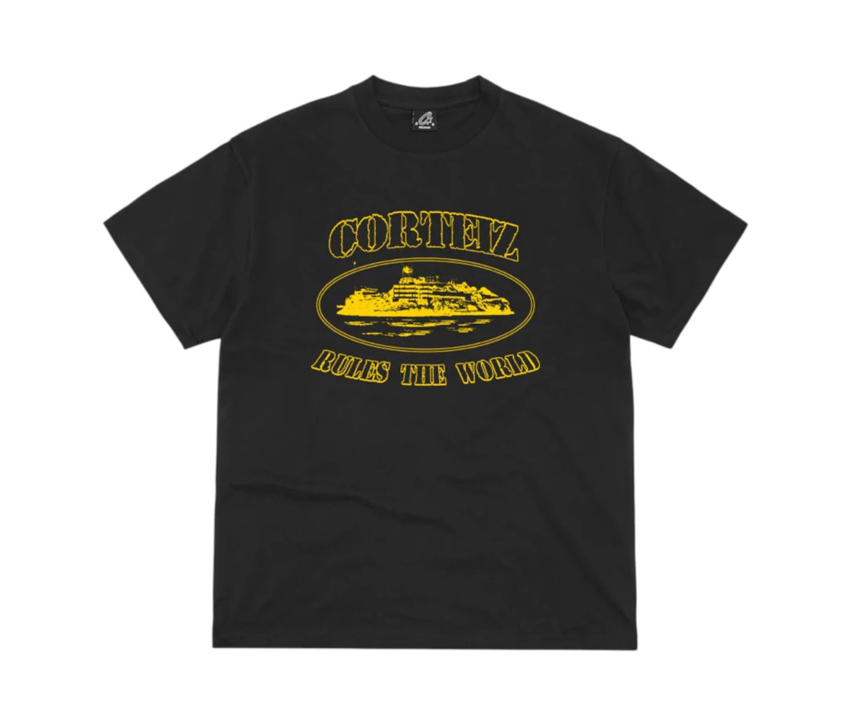 Corteiz OG Alcatraz Tee Black/Yellow