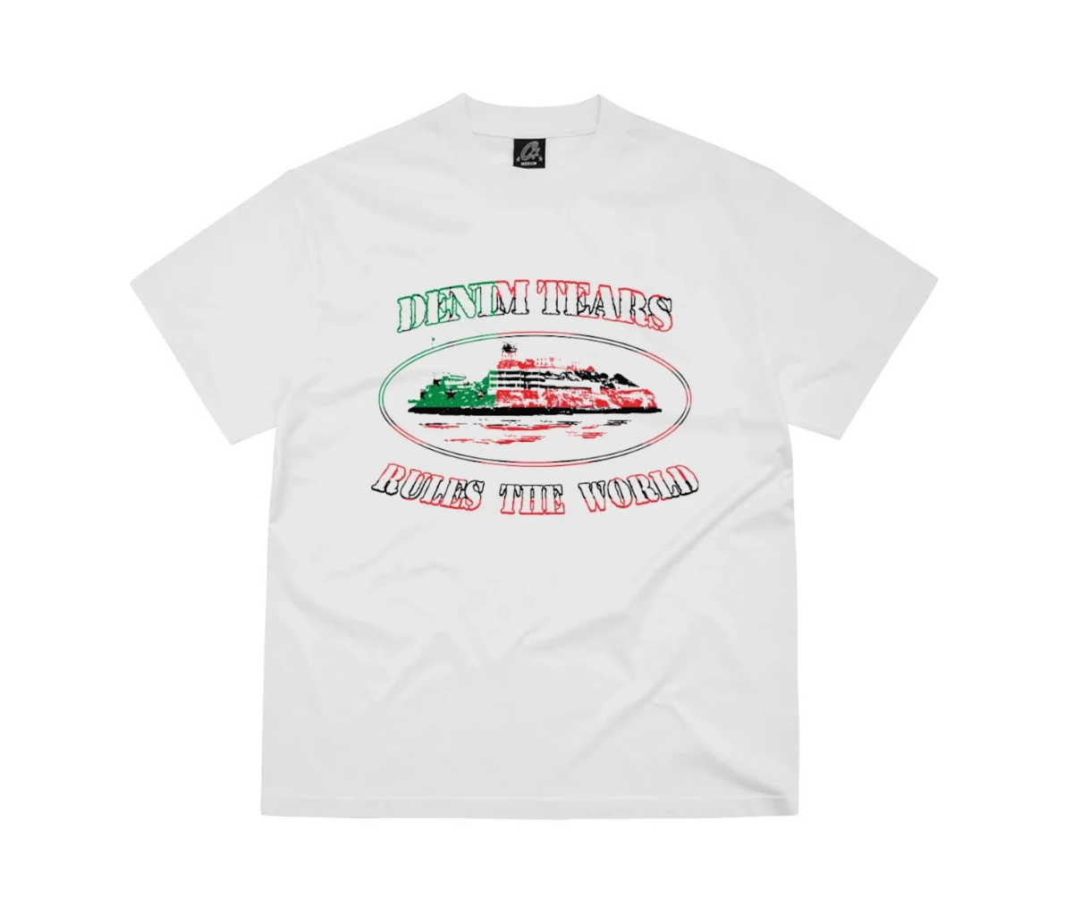 Corteiz x Denim Tears Cortears OG Alcatraz Tee White