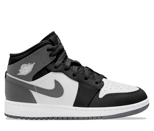 Jordan 1 Mid Black White Iron Grey (GS)