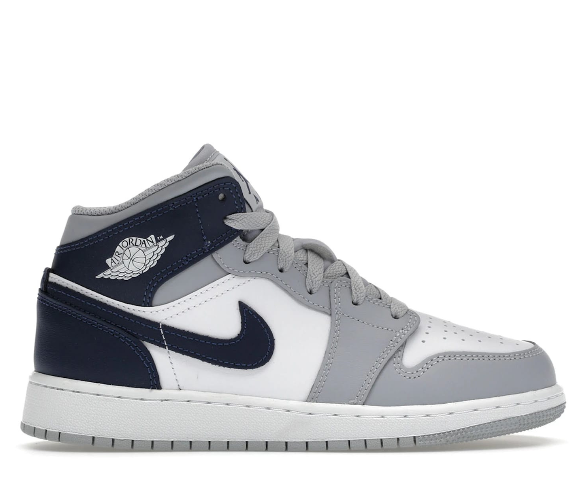 Jordan 1 Mid Wolf Grey Midnight Navy (GS)