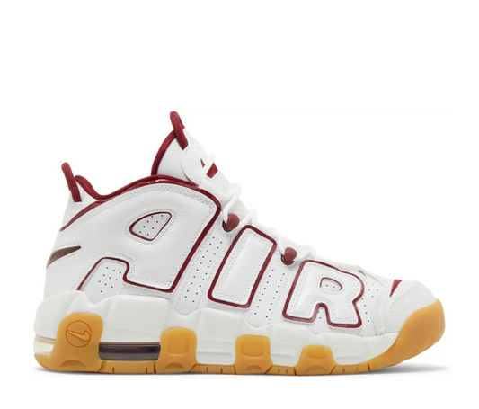 Nike Air More Uptempo White Team Red Gum Light Brown (GS)