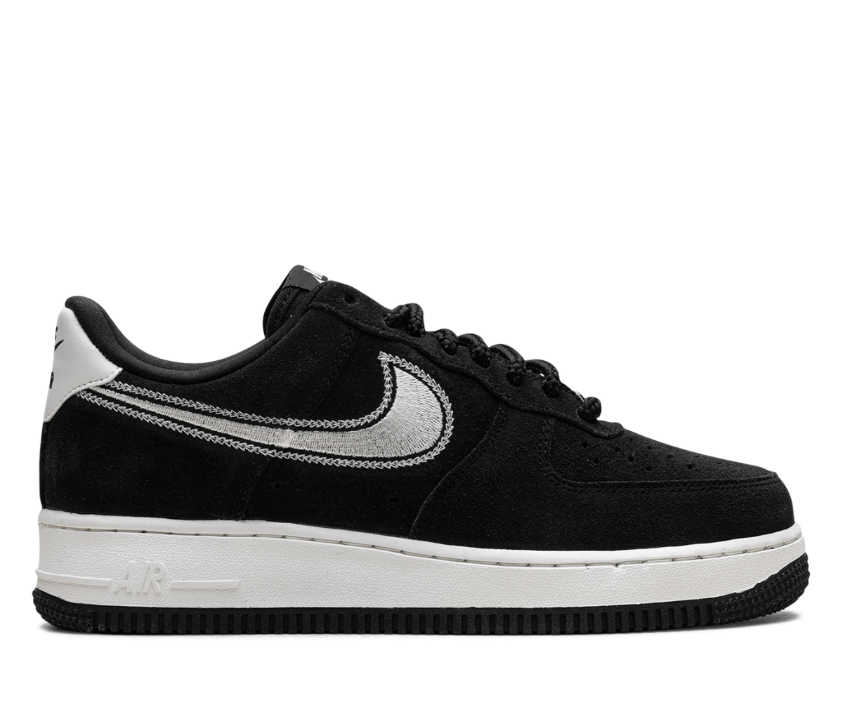 Nike Air Force 1 Low '07 LV8 Black Sail Embroidered Swoosh