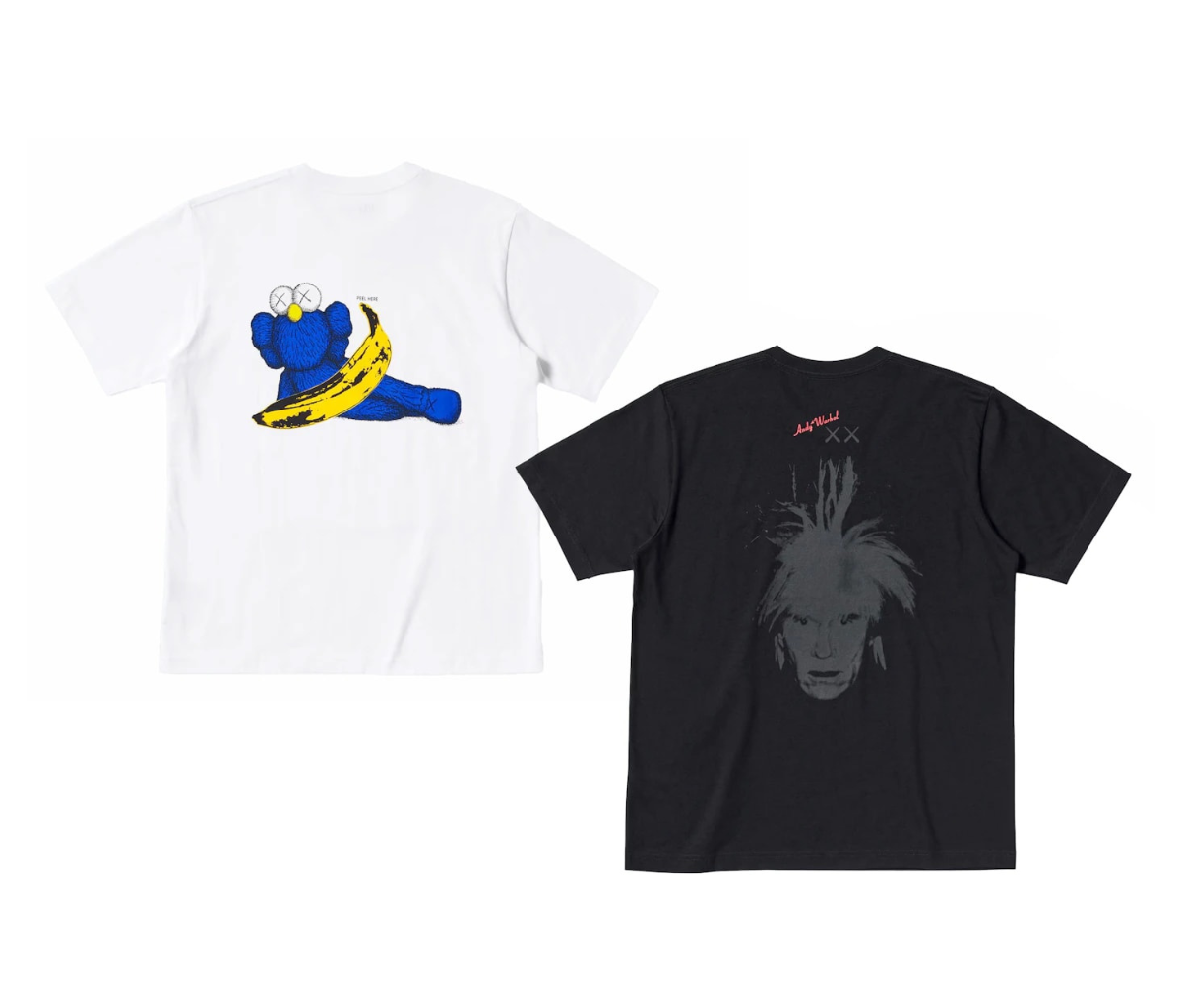 KAWS x Uniqlo Warhol UT Graphic 471321/476352 T-shirt Set White/Black