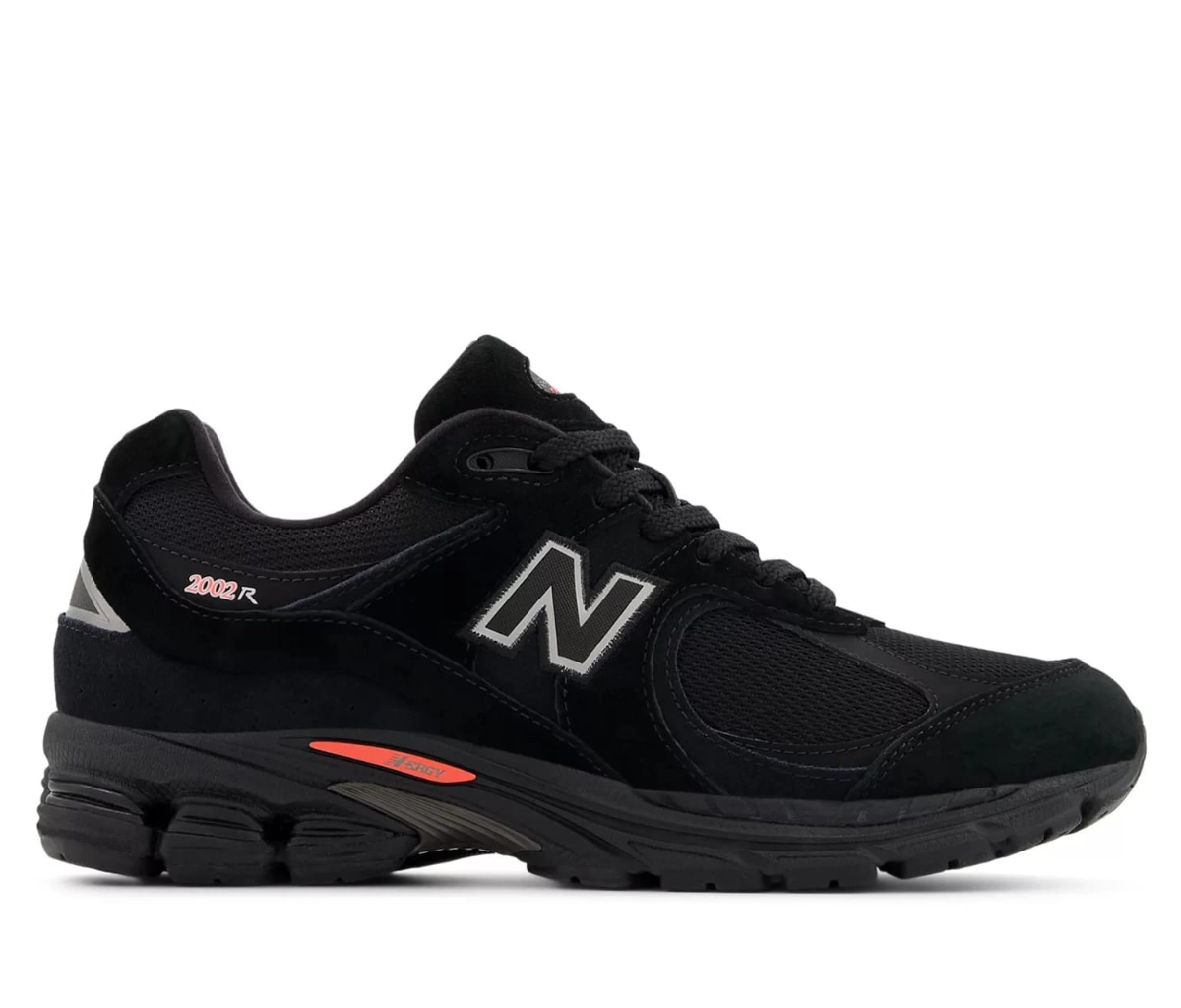 New Balance 2002R Black Castlerock Red