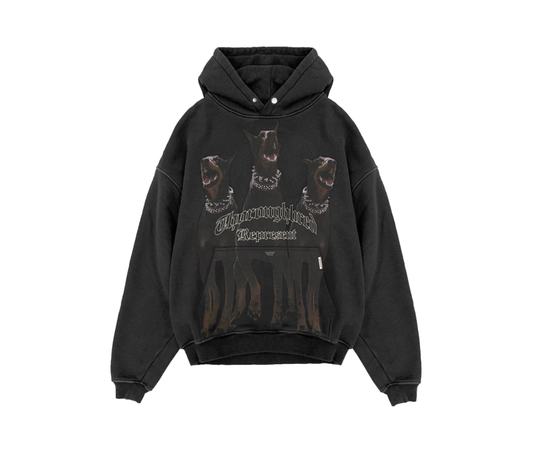 Represent Thoroughbred Oversized Hoodie Vintage Black