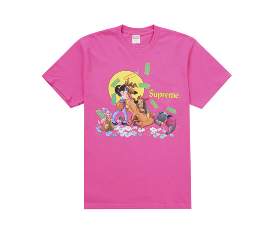 Supreme All Dogs Go To Heaven Tee Fuchsia