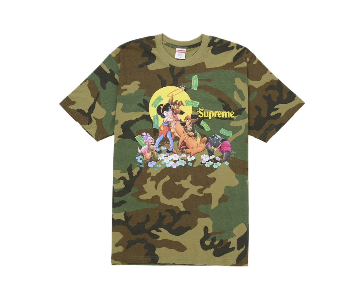 Supreme All Dogs Go To Heaven Tee Woodland Camo