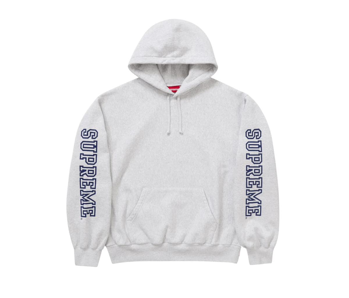 Supreme Collegiate Sleeve Hooded Sweatshirt Ash Grey