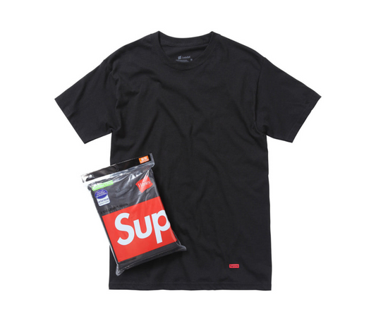 Supreme Hanes Tagless Tees (3 Pack) Black