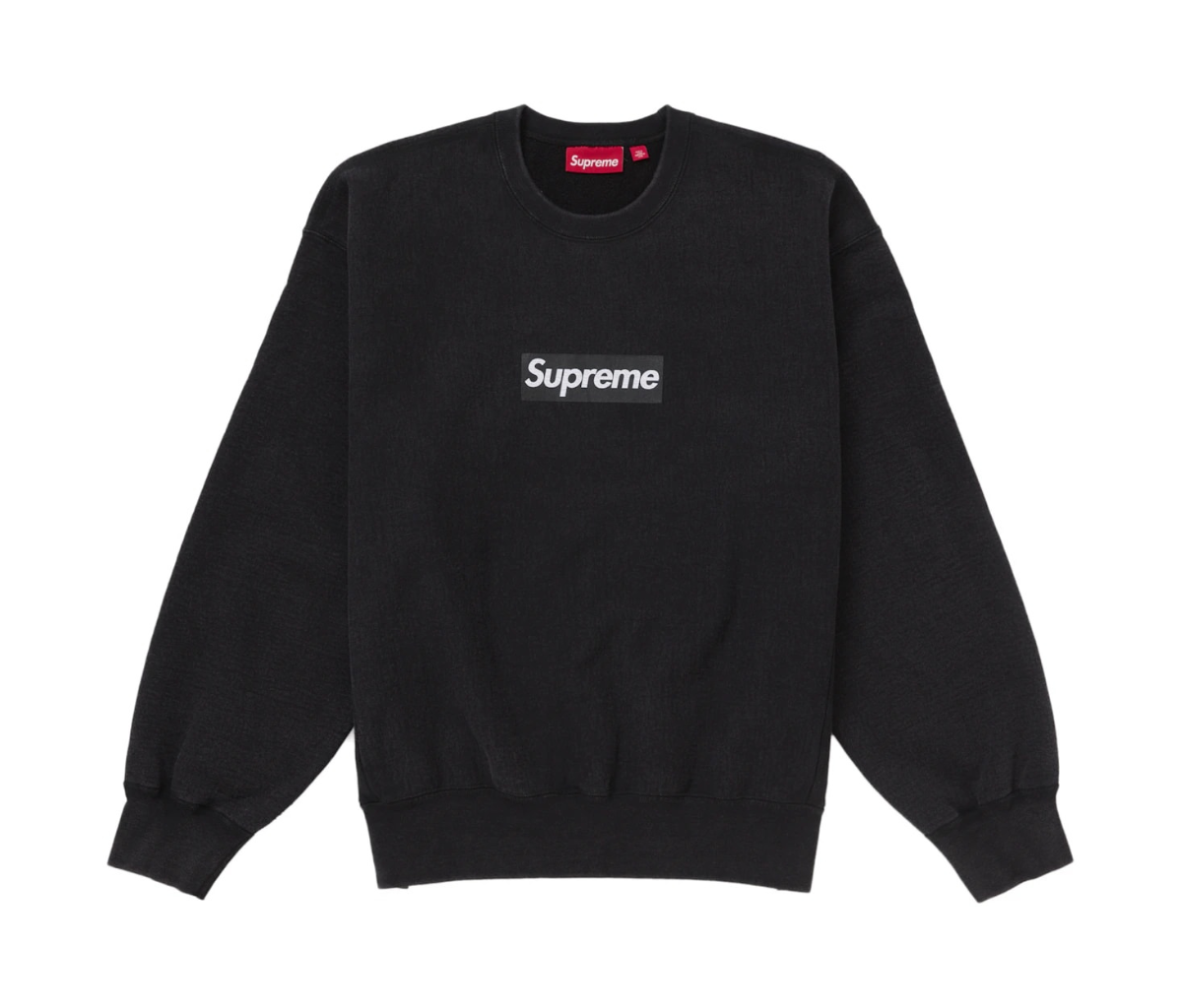Supreme Washed Box Logo Crewneck Black