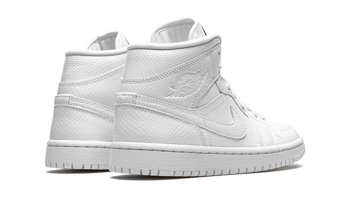 Jordan 1 Mid White Snakeskin (Women's)