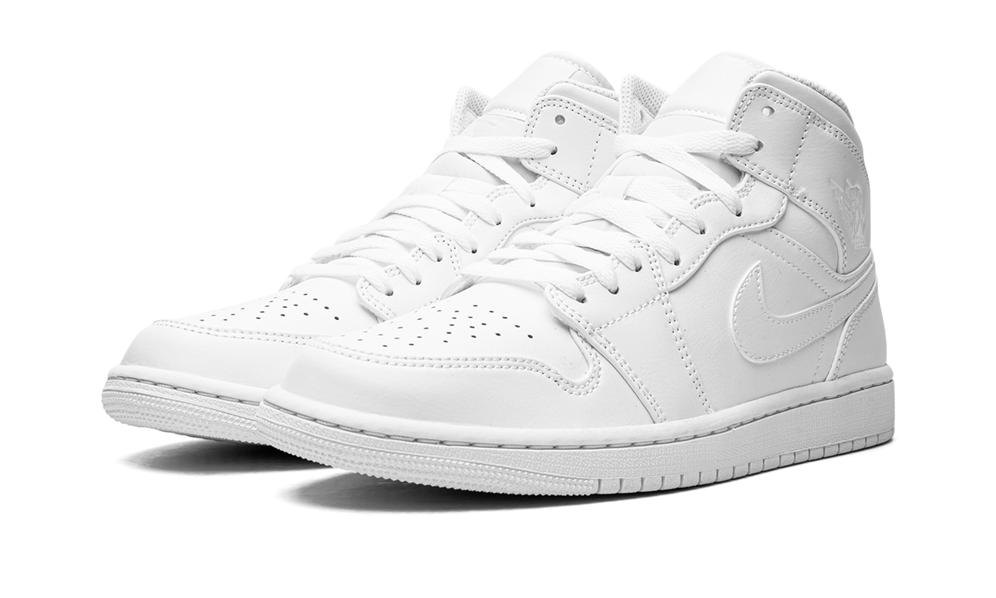 Jordan 1 Mid Triple White