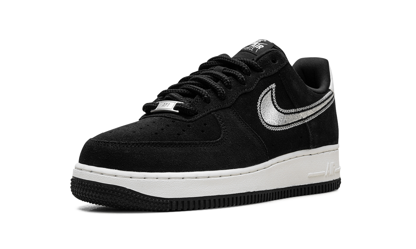Nike Air Force 1 Low '07 LV8 Black Sail Embroidered Swoosh