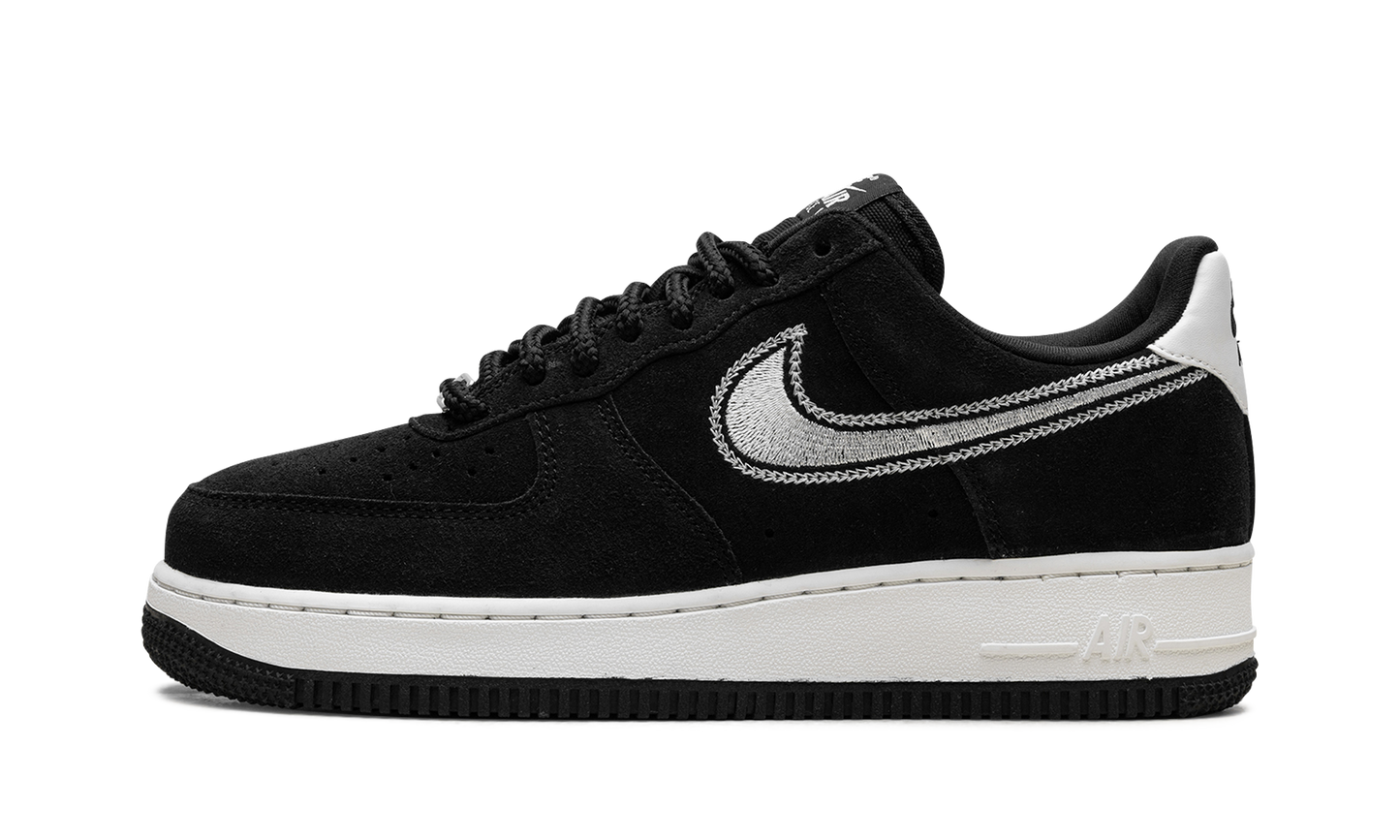 Nike Air Force 1 Low '07 LV8 Black Sail Embroidered Swoosh