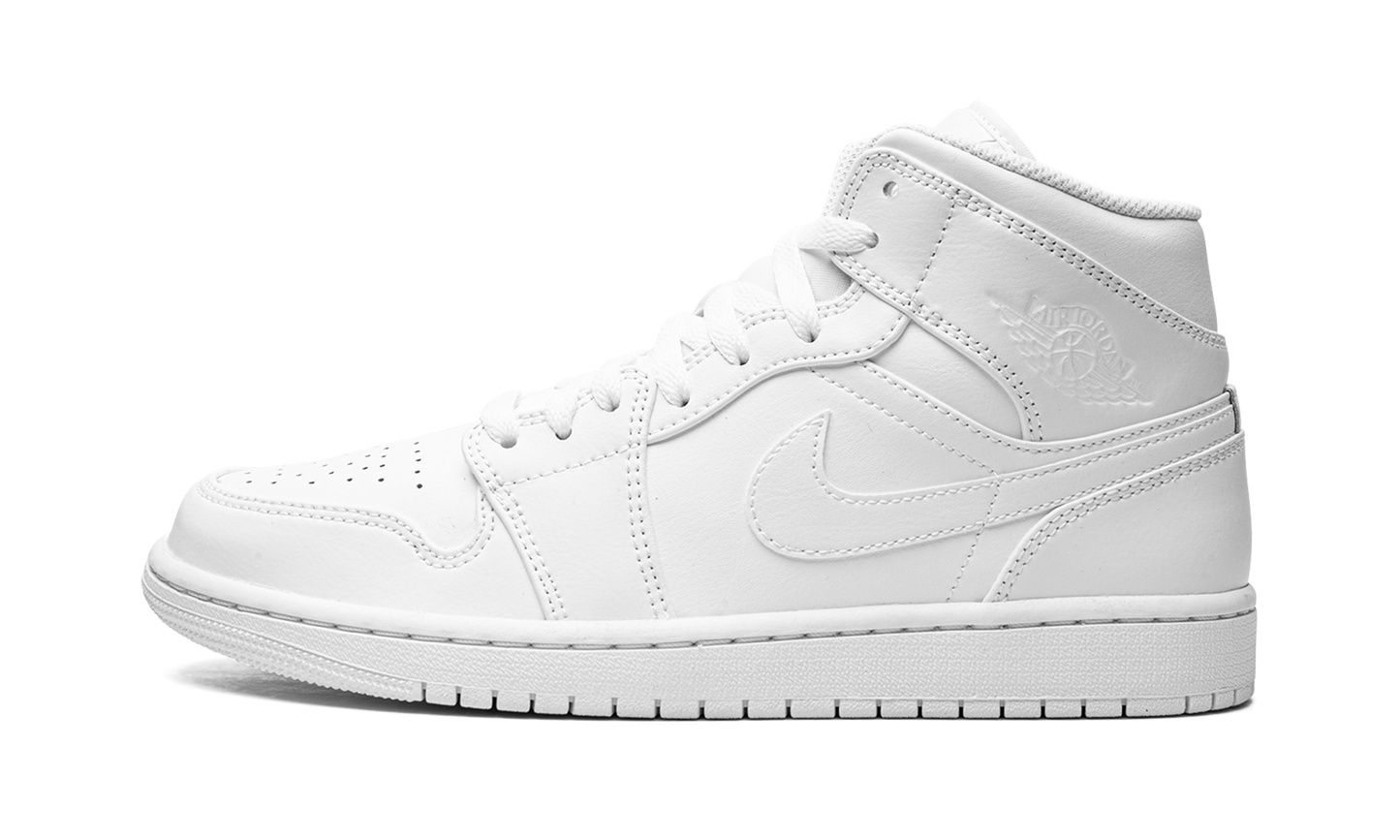Jordan 1 Mid Triple White