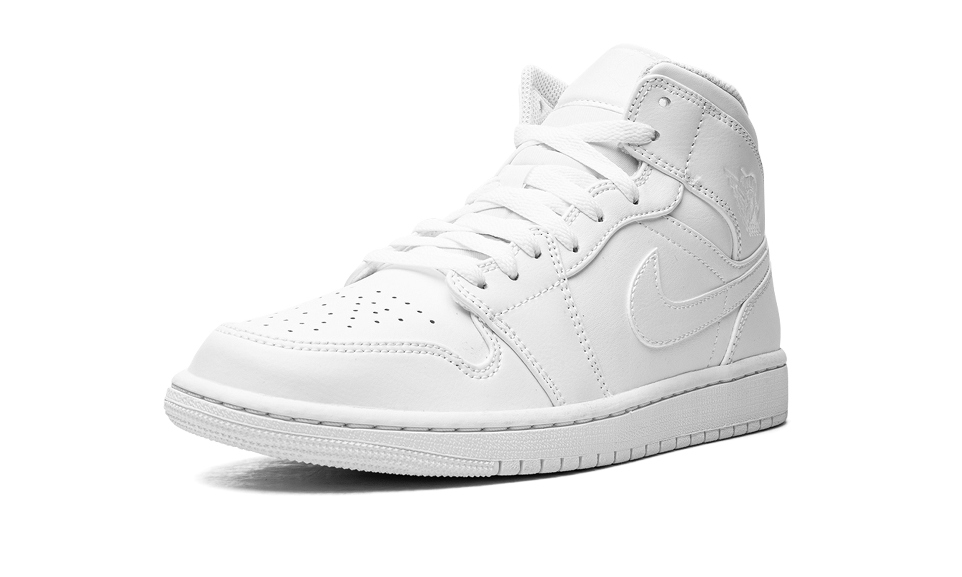 Jordan 1 Mid Triple White