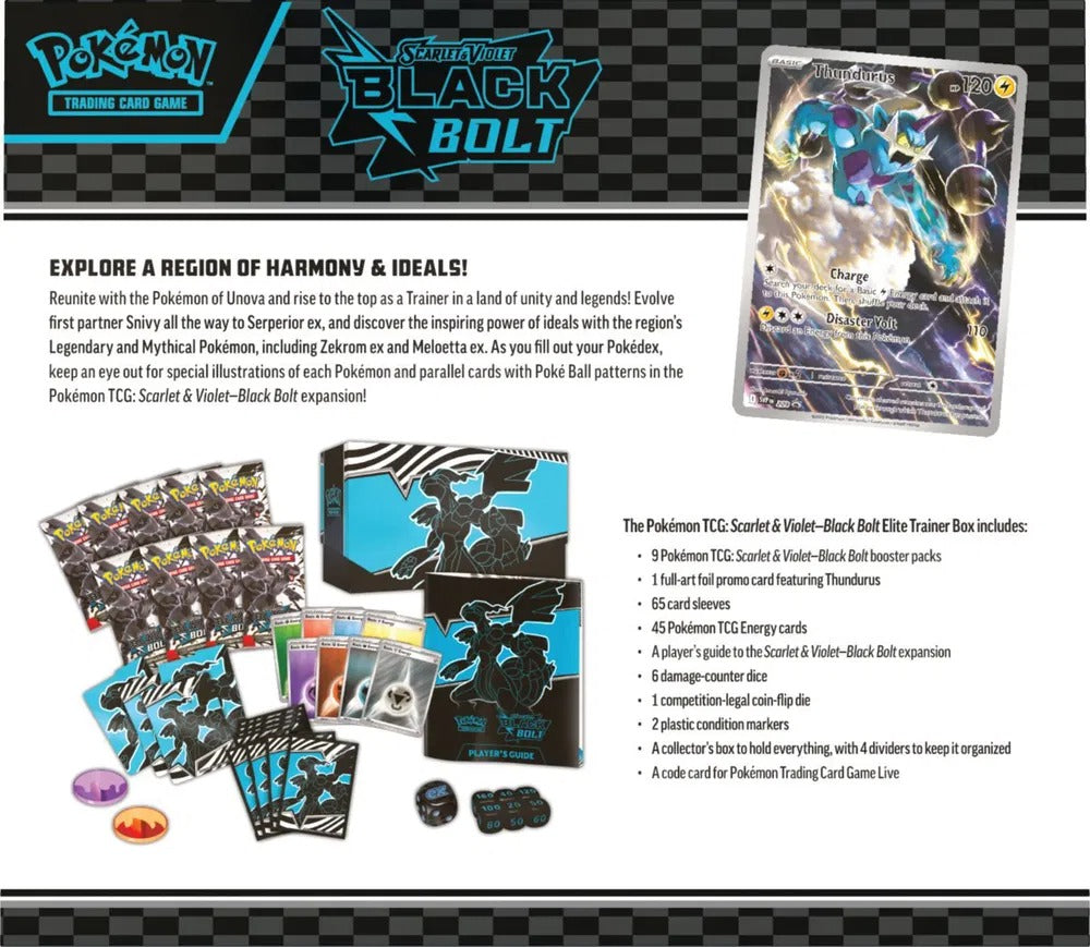 Pokemon Black Bolt Elite Trainer Box 2025 Pokémon Scarlet & Violet