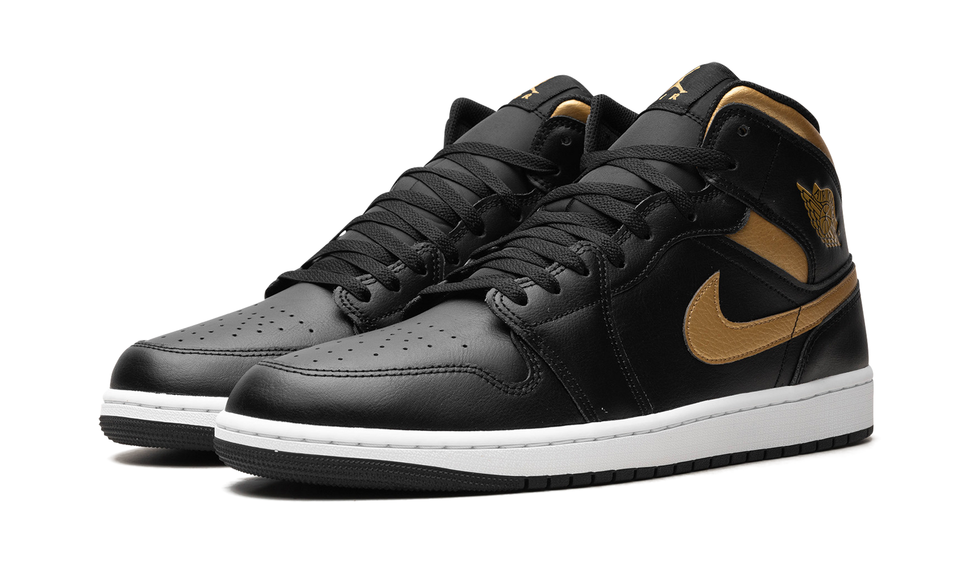 Jordan 1 Mid Black Metallic Gold