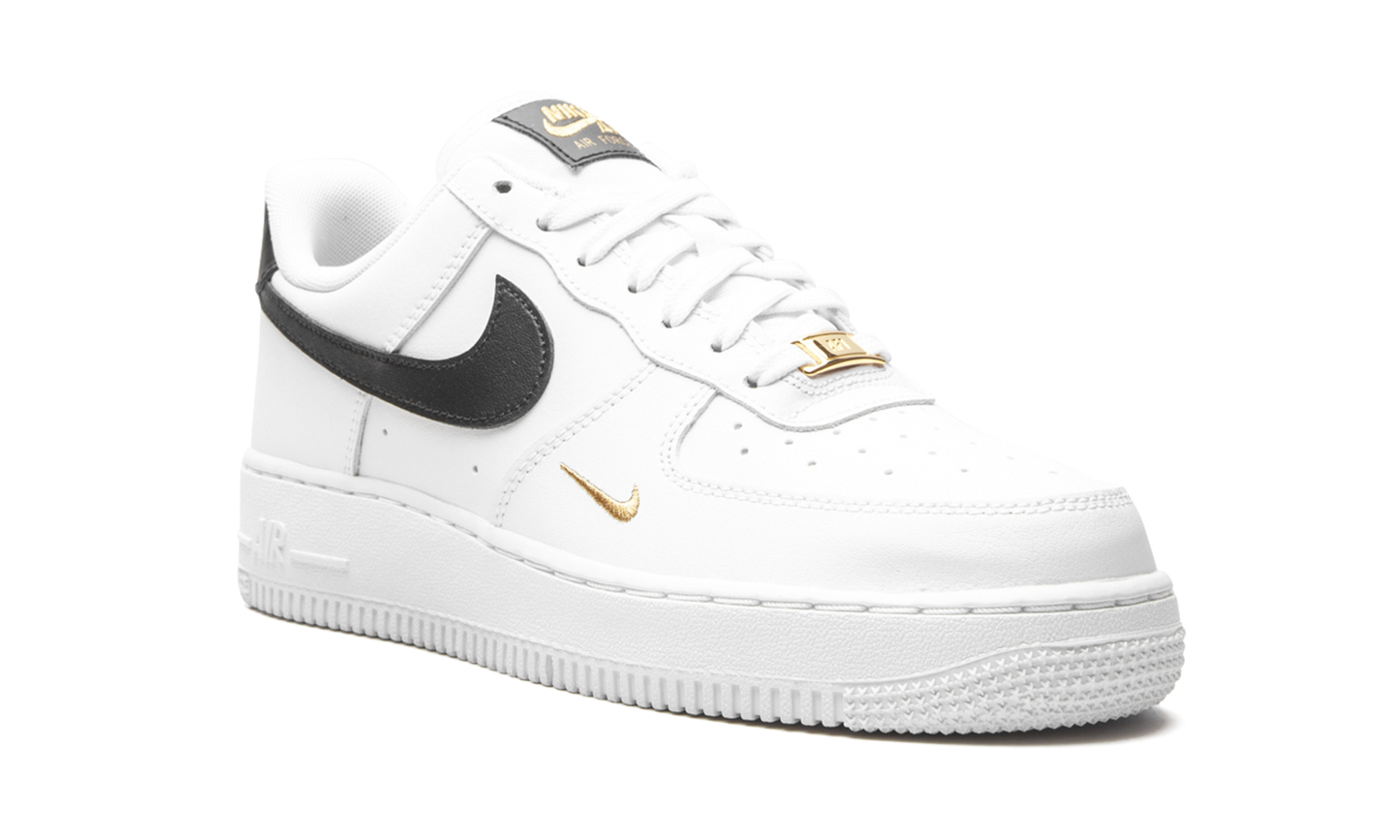 Nike Air Force 1 Low '07 Essential White Black Gold Mini Swoosh (Women's)