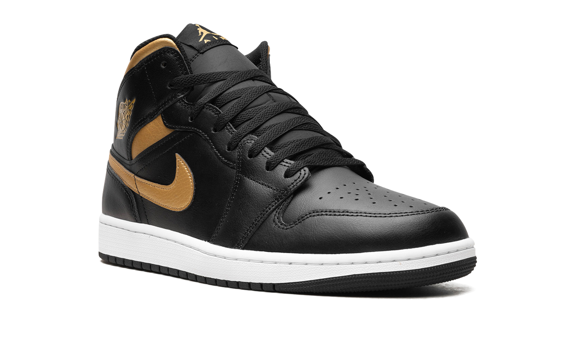 Jordan 1 Mid Black Metallic Gold