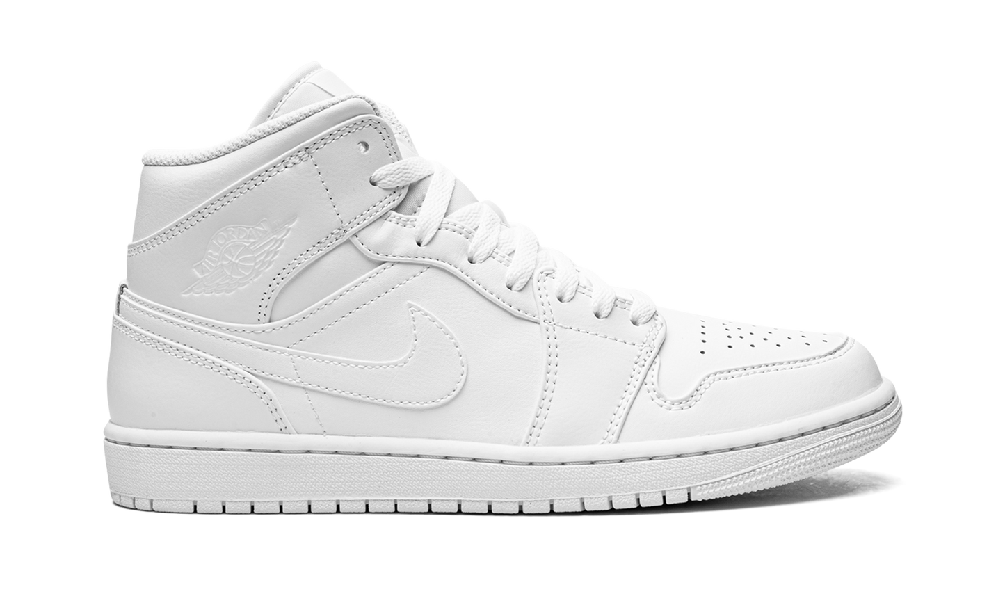 Jordan 1 Mid Triple White